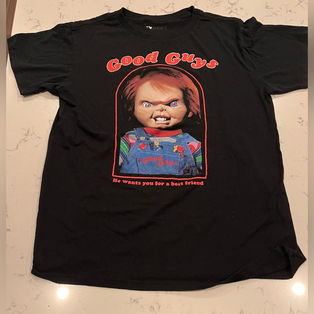 Chucky Good Guys “He Wants You For A Best‎ Friend” T Shirt Women’s Size Large